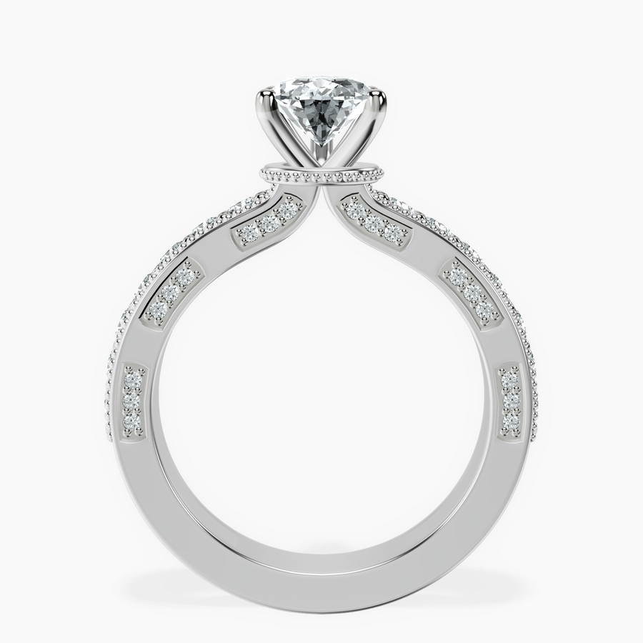 Platinum Regalia Milgrain Lab Diamond Ring side right image one