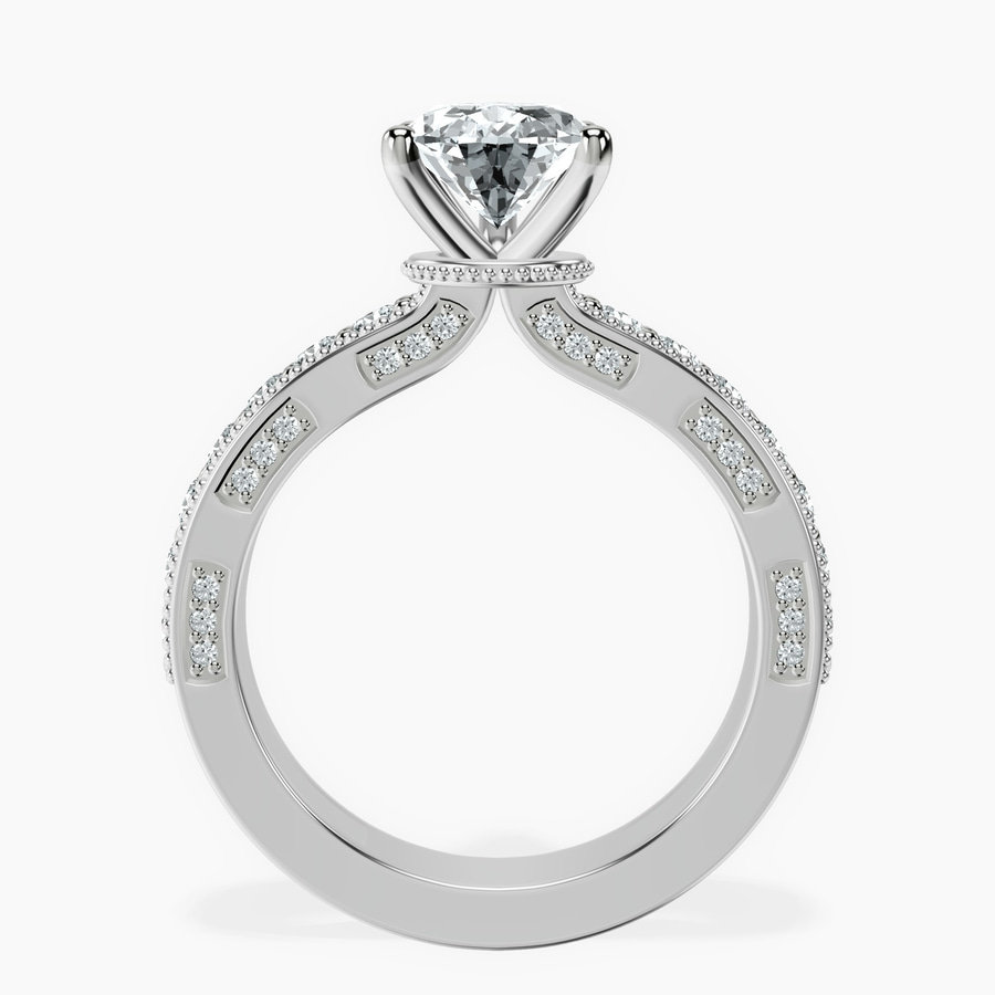 Platinum Regalia Milgrain Lab Diamond Ring side right image one