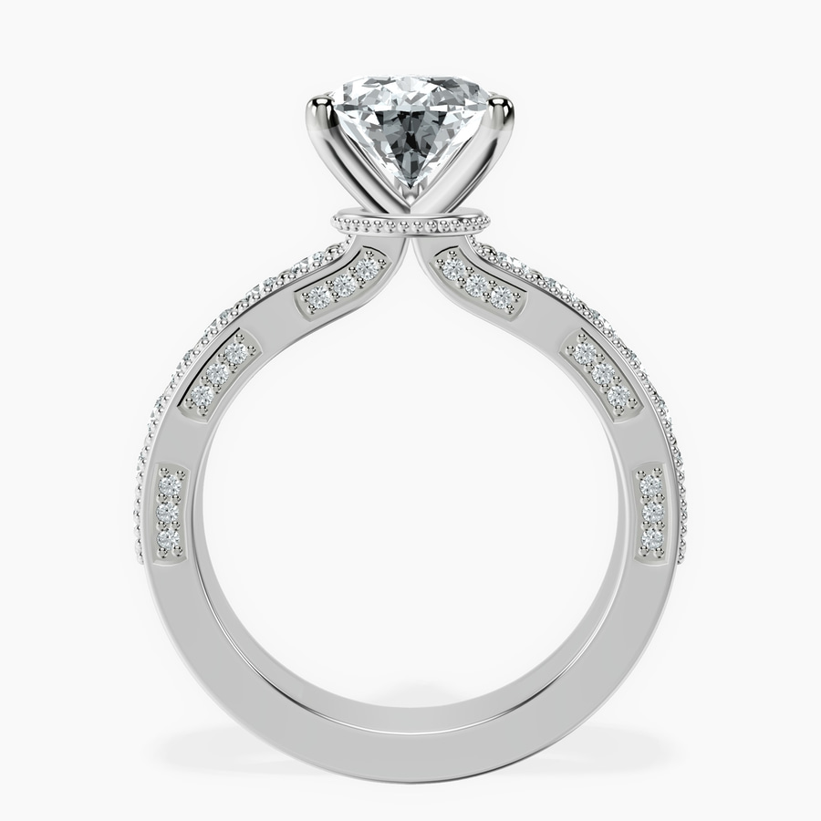 Platinum Regalia Milgrain Lab Diamond Ring side right image one