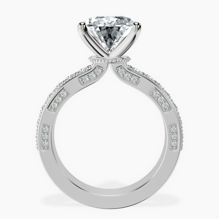 18kt White Gold Regalia Milgrain Lab Diamond Ring side right image one