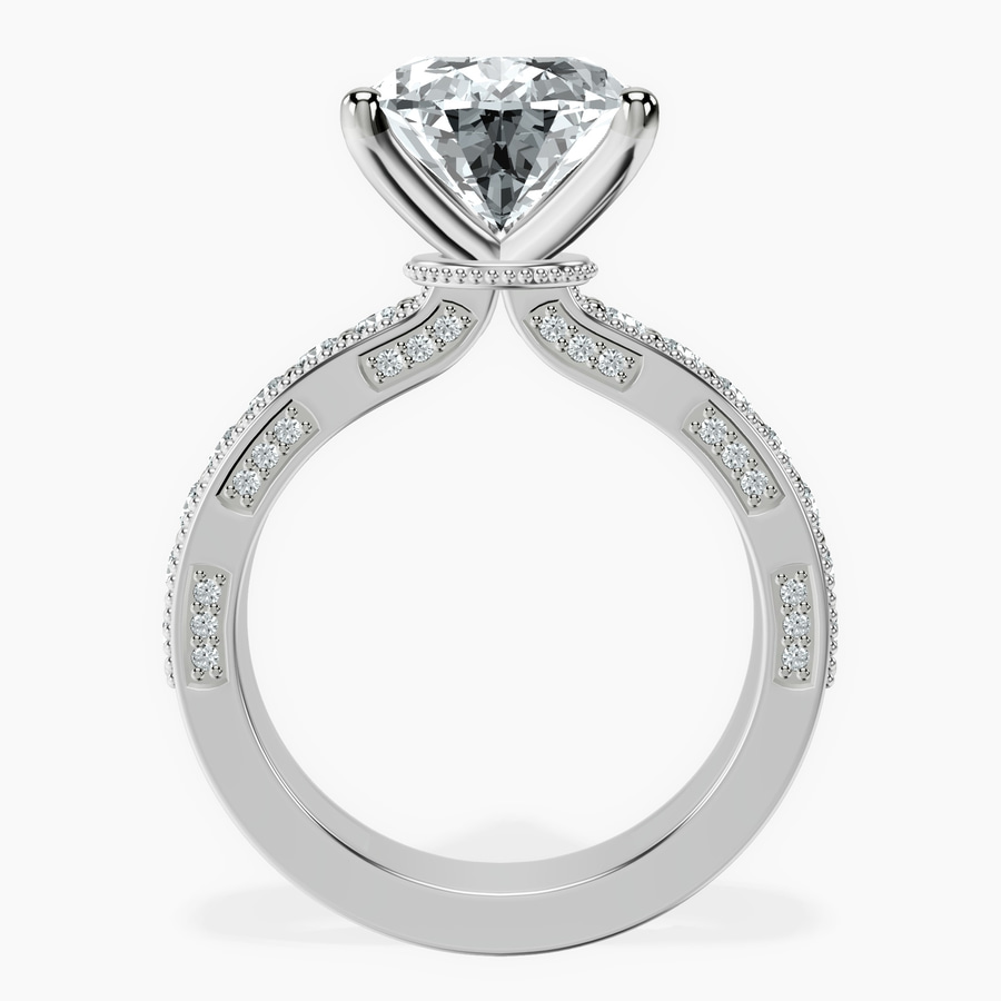 18kt White Gold Regalia Milgrain Lab Diamond Ring side right image one
