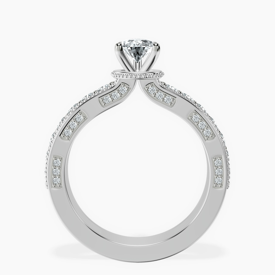 10kt White Gold Regalia Milgrain Lab Diamond Ring side right image one