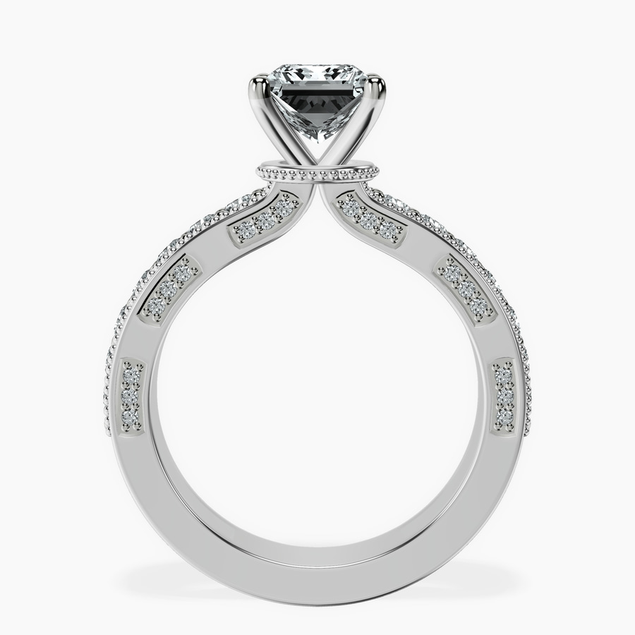 Platinum Regalia Milgrain Lab Diamond Ring side right image one