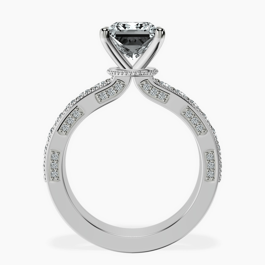 Platinum Regalia Milgrain Lab Diamond Ring side right image one
