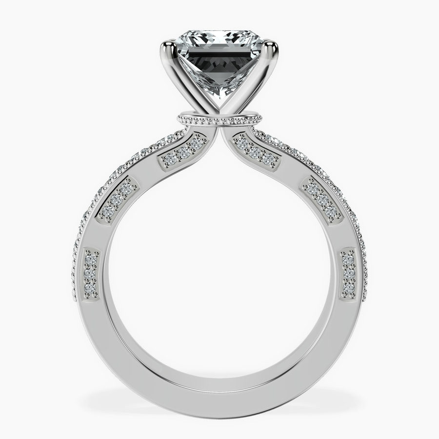 Platinum Regalia Milgrain Lab Diamond Ring side right image one