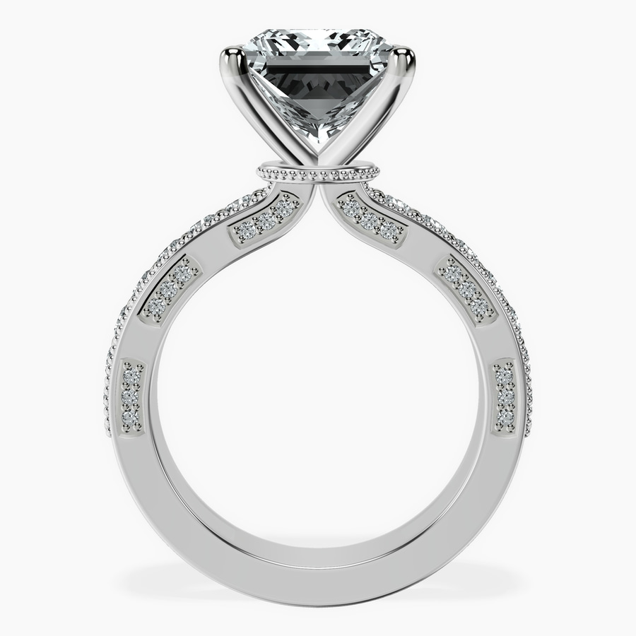 Platinum Regalia Milgrain Lab Diamond Ring side right image one