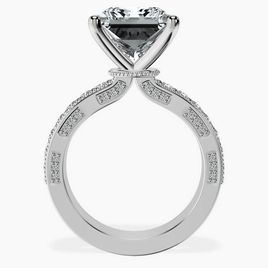 10kt White Gold Regalia Milgrain Lab Diamond Ring side right image one