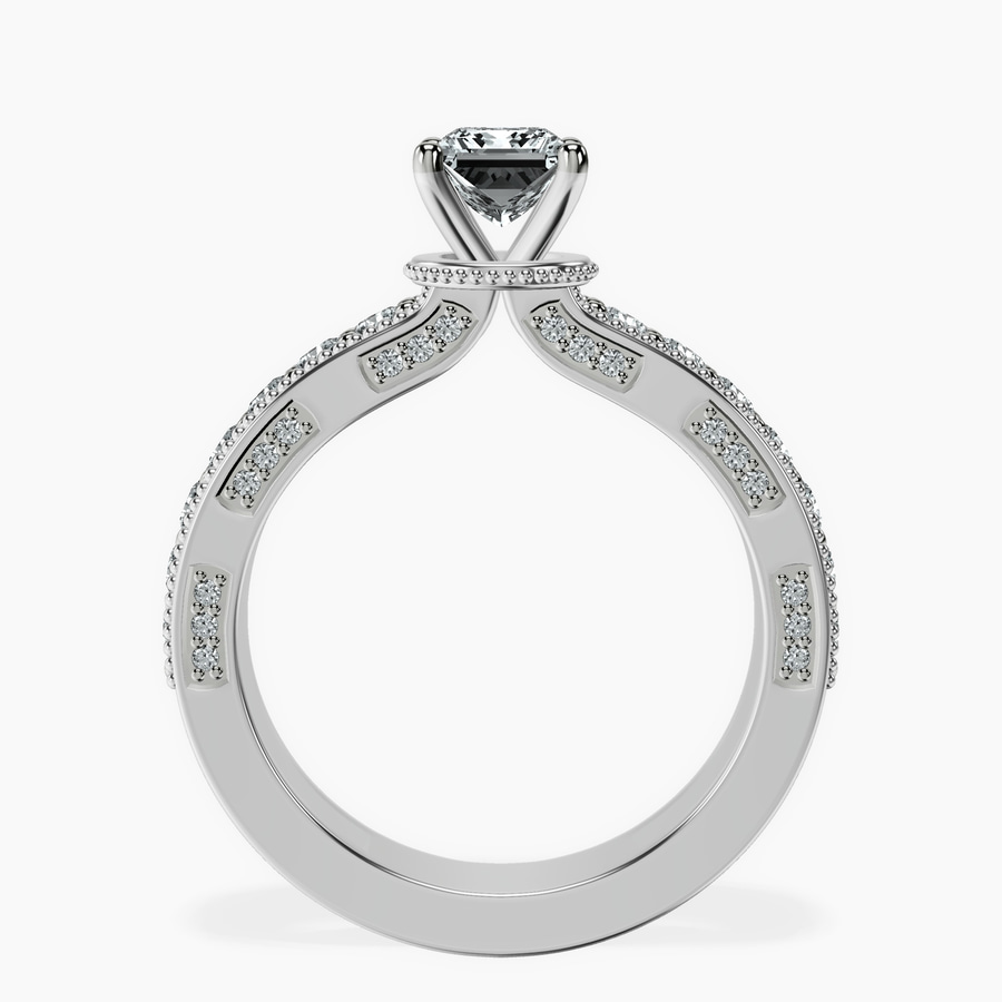 10kt White Gold Regalia Milgrain Lab Diamond Ring side right image one