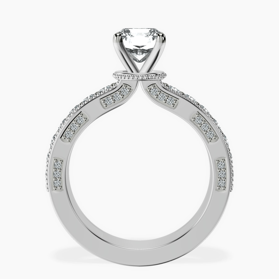 Platinum Regalia Milgrain Lab Diamond Ring side right image one
