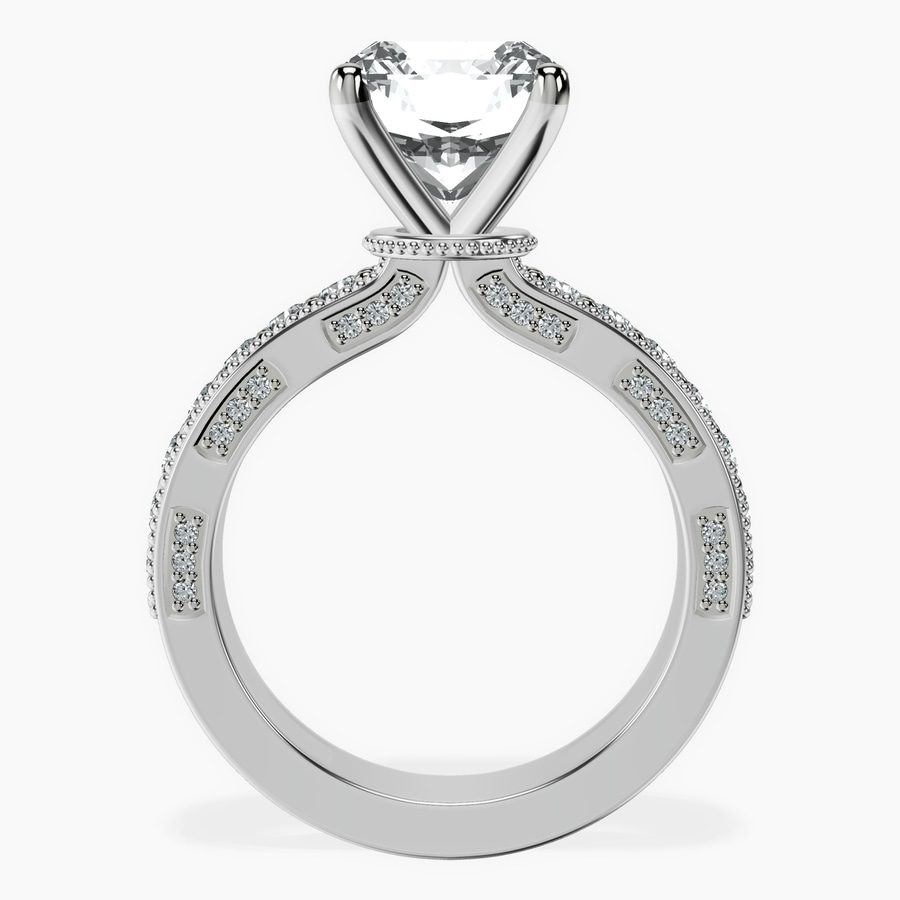 Platinum Regalia Milgrain Lab Diamond Ring side right image one