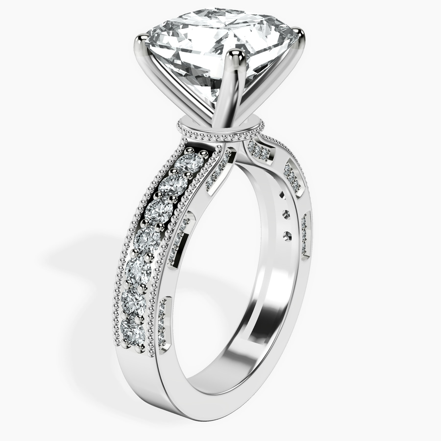 10kt White Gold Regalia Milgrain Lab Diamond Ring standing product image one