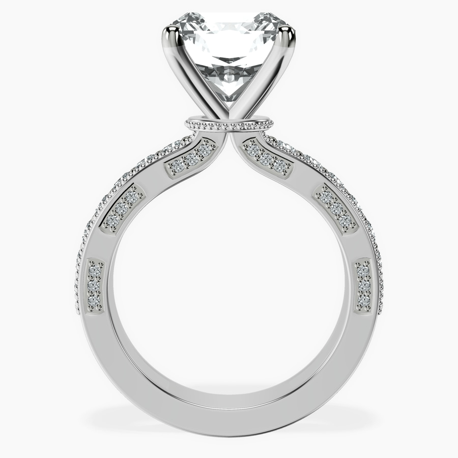 10kt White Gold Regalia Milgrain Lab Diamond Ring side right image one