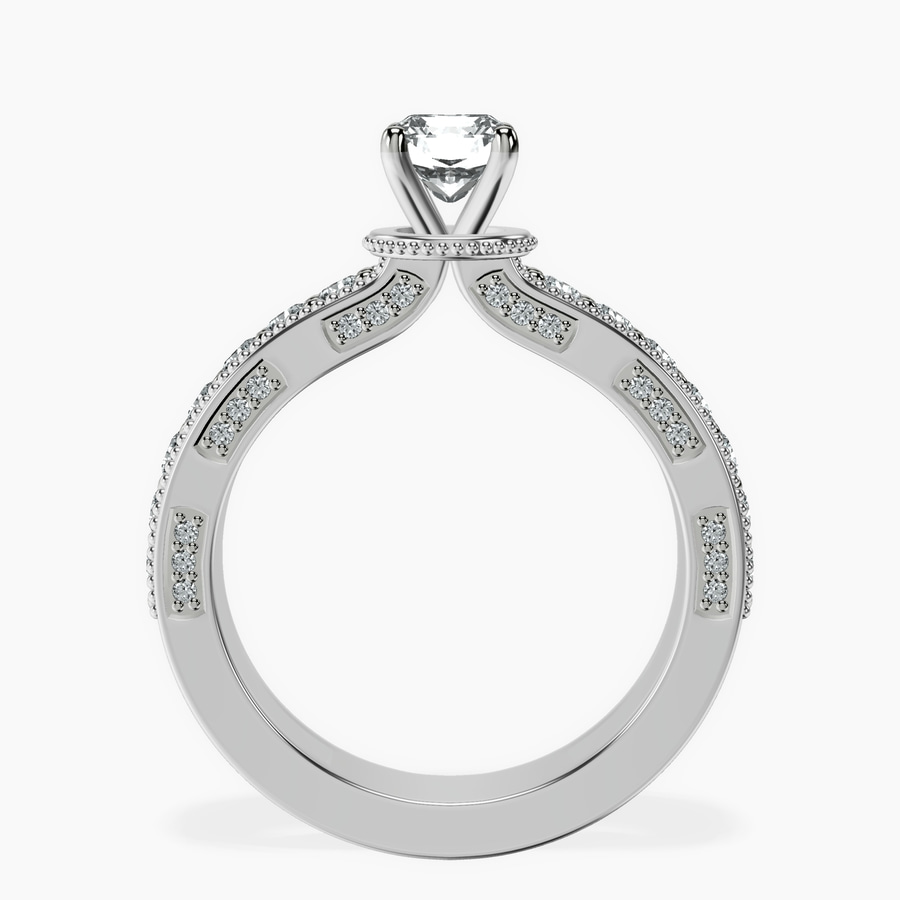 10kt White Gold Regalia Milgrain Lab Diamond Ring side right image one