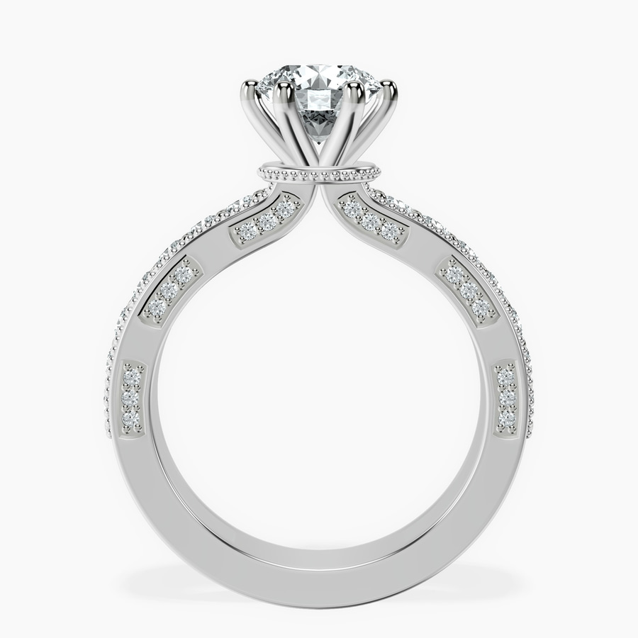 Platinum Regalia Milgrain Lab Diamond Ring side right image one