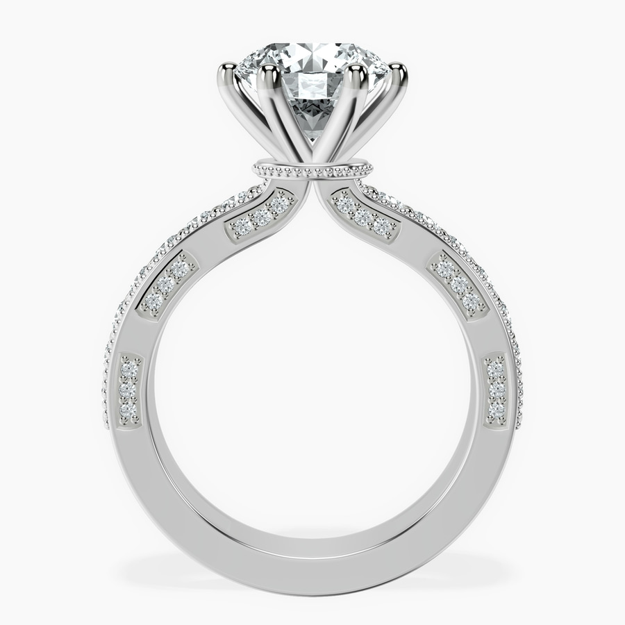 10kt White Gold Regalia Milgrain Lab Diamond Ring side right image one