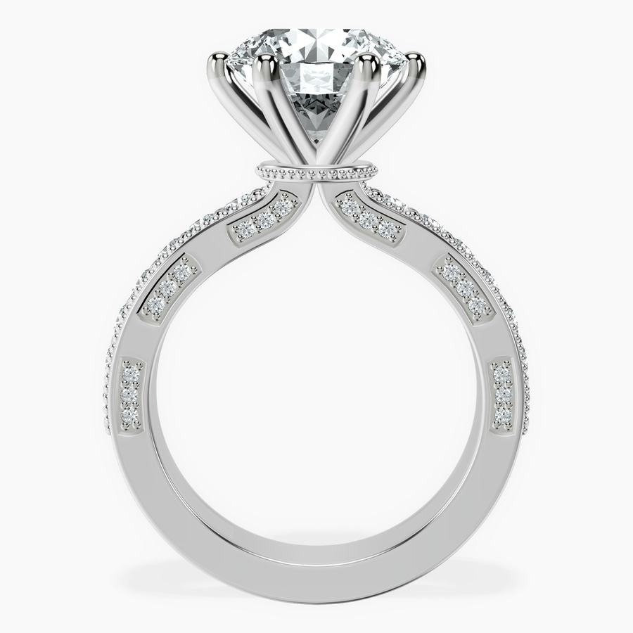 10kt White Gold Regalia Milgrain Lab Diamond Ring side right image one