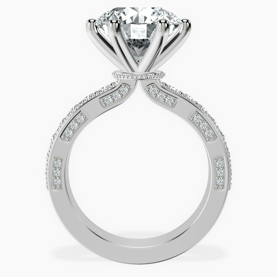 14kt White Gold Regalia Milgrain Lab Diamond Ring side right image one