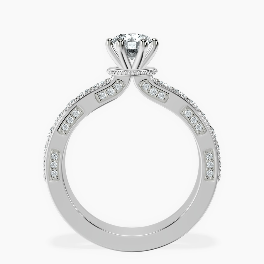 Platinum Regalia Milgrain Lab Diamond Ring side right image one