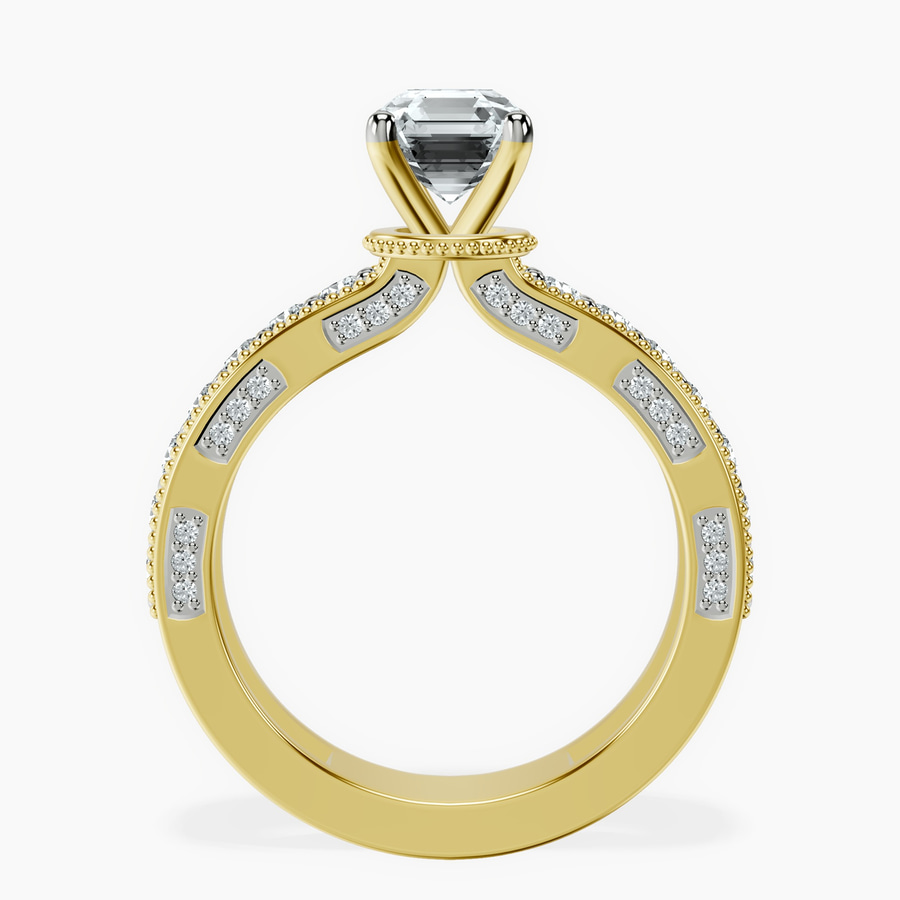 18kt Yellow Gold Regalia Milgrain Lab Diamond Ring side right image one