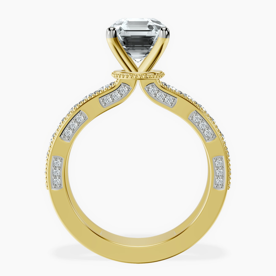 18kt Yellow Gold Regalia Milgrain Lab Diamond Ring side right image one