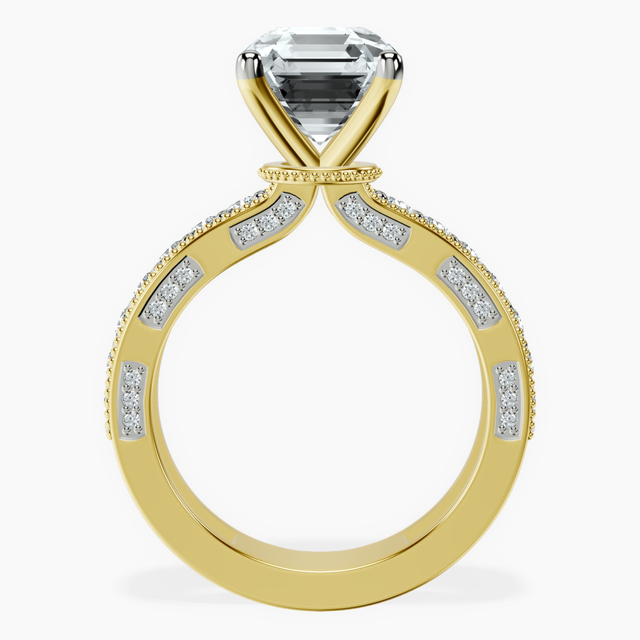 18kt Yellow Gold Regalia Milgrain Lab Diamond Ring side right image one
