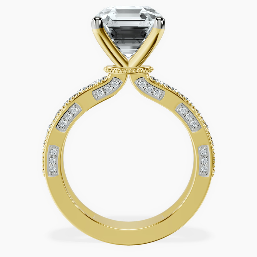 18kt Yellow Gold Regalia Milgrain Lab Diamond Ring side right image one