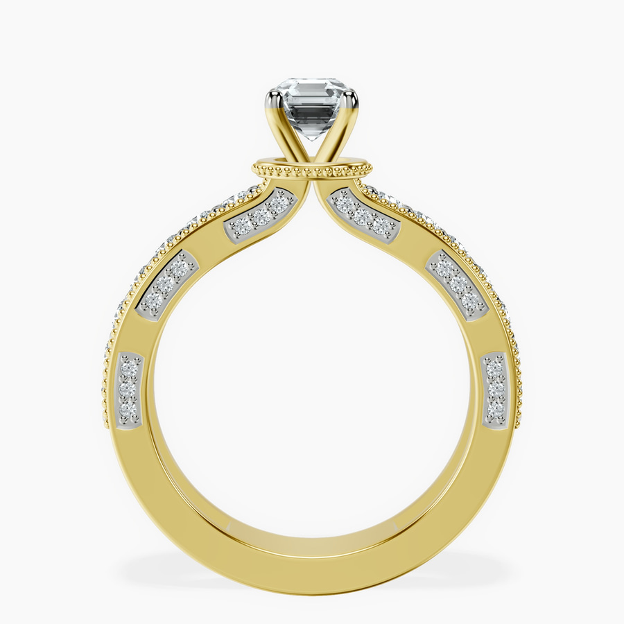 18kt Yellow Gold Regalia Milgrain Lab Diamond Ring side right image one
