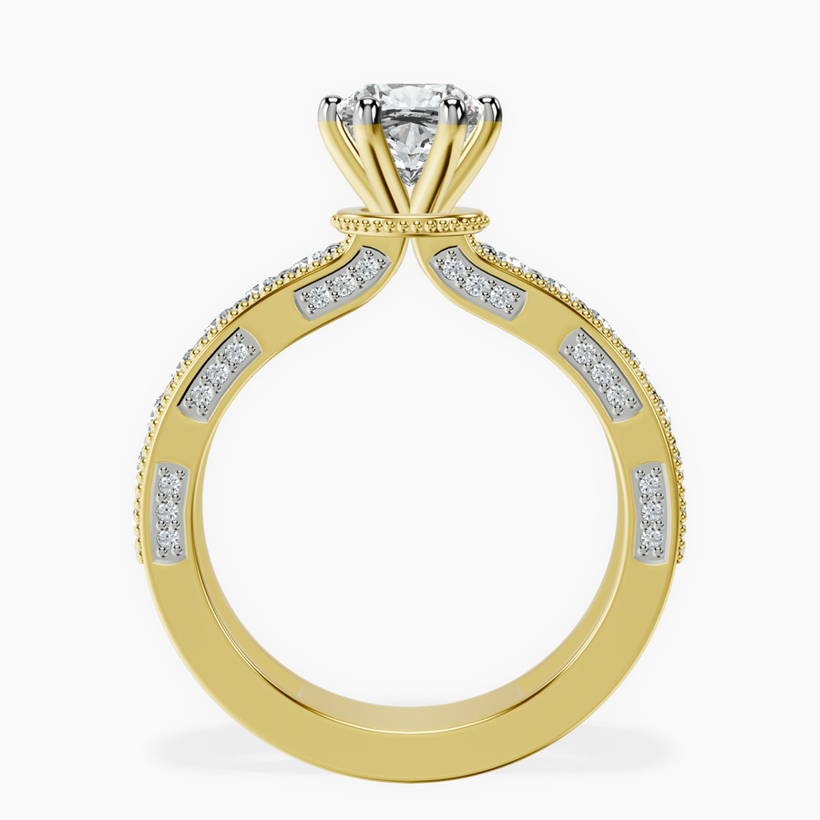 18ct Yellow Gold Regalia Milgrain Lab Diamond Ring side right image one
