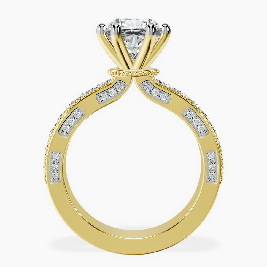 18kt Yellow Gold Regalia Milgrain Lab Diamond Ring side right image one