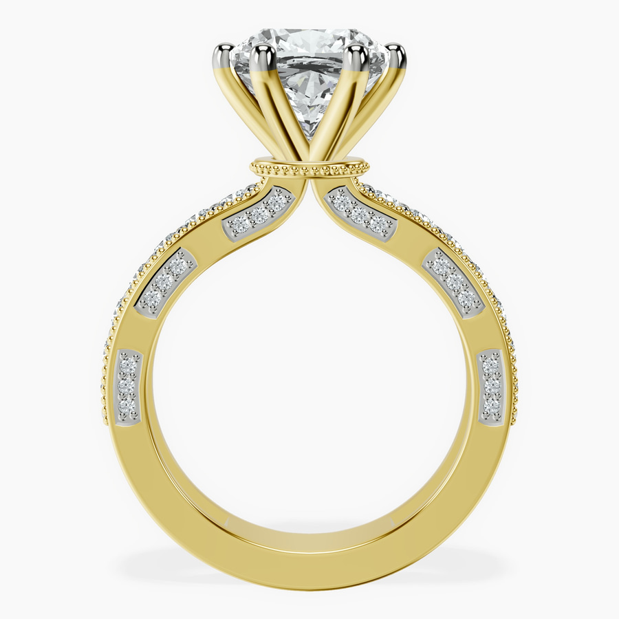 14kt Yellow Gold Regalia Milgrain Lab Diamond Ring side right image one