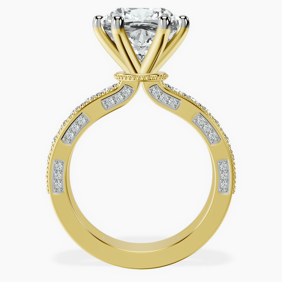 14kt Yellow Gold Regalia Milgrain Lab Diamond Ring side right image one