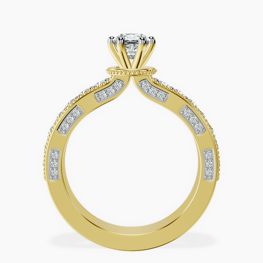14kt Yellow Gold Regalia Milgrain Lab Diamond Ring side right image one