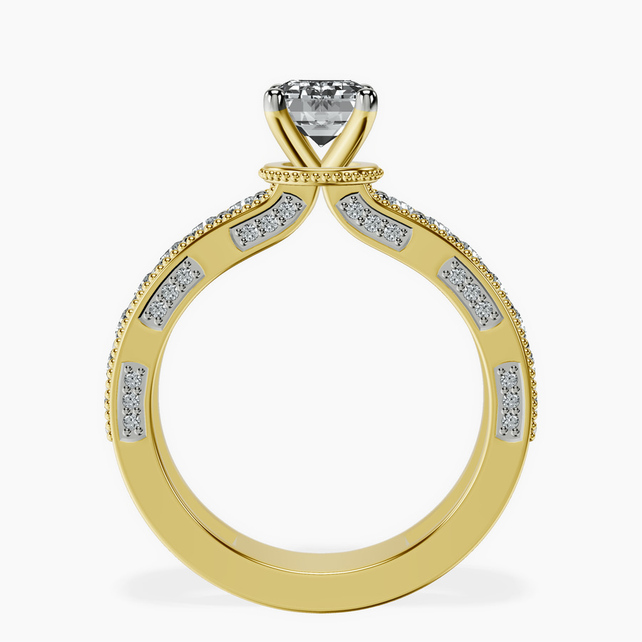 18kt Yellow Gold Regalia Milgrain Lab Diamond Ring side right image one
