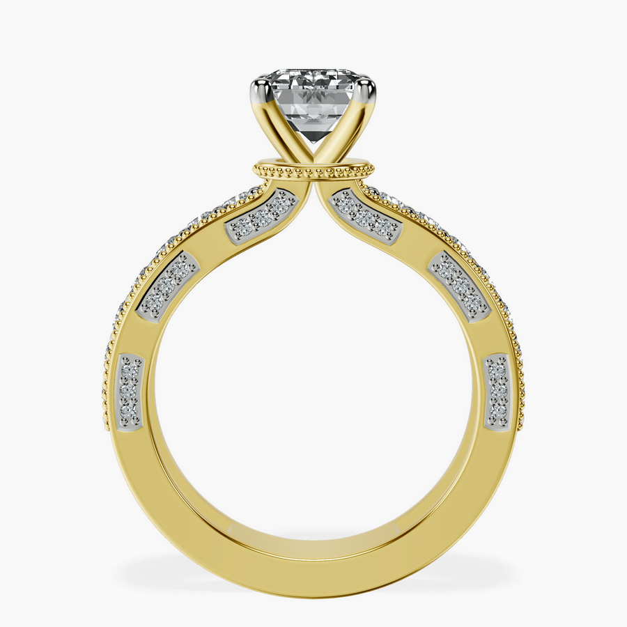14ct Yellow Gold Regalia Milgrain Lab Diamond Ring side right image one