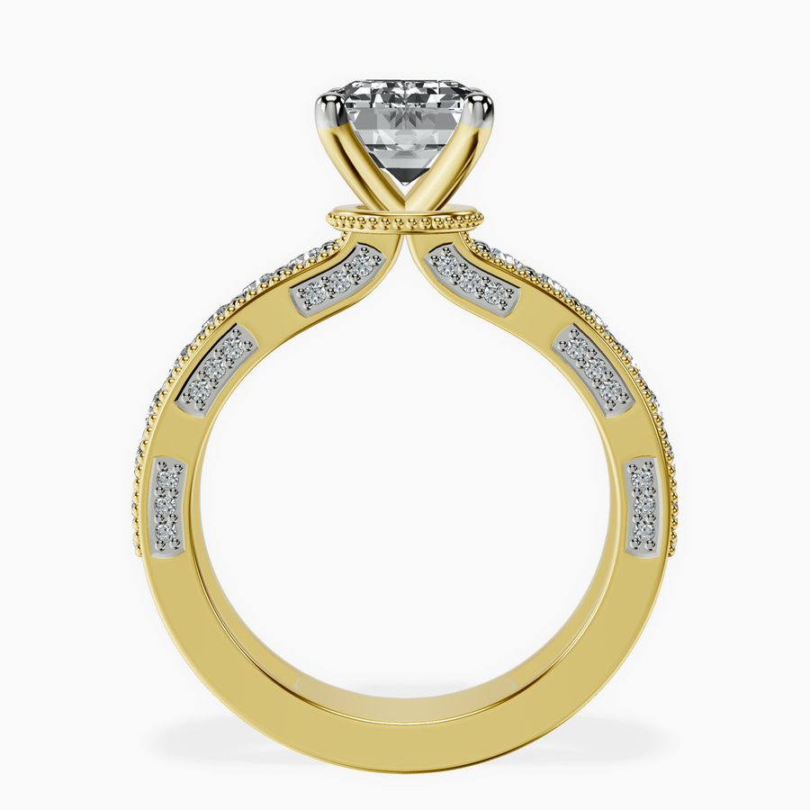 18kt Yellow Gold Regalia Milgrain Lab Diamond Ring side right image one