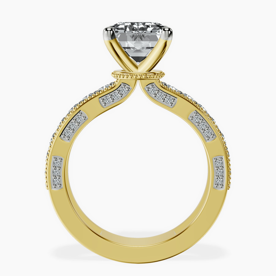 18kt Yellow Gold Regalia Milgrain Lab Diamond Ring side right image one