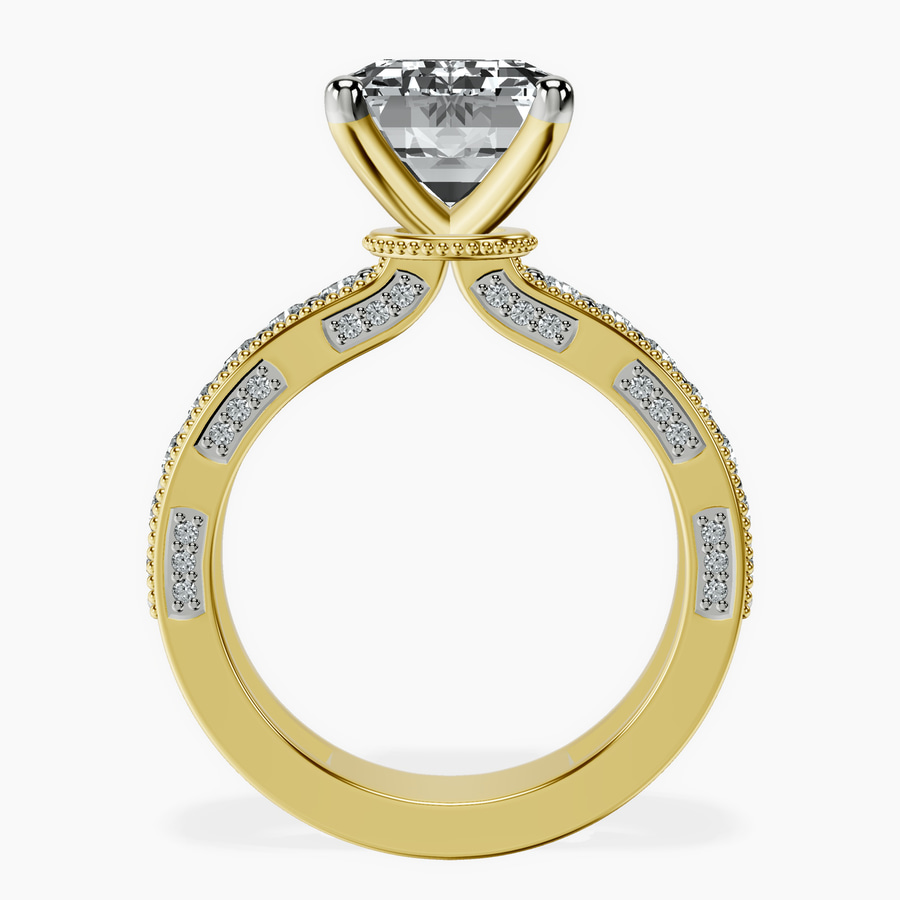 18kt Yellow Gold Regalia Milgrain Lab Diamond Ring side right image one