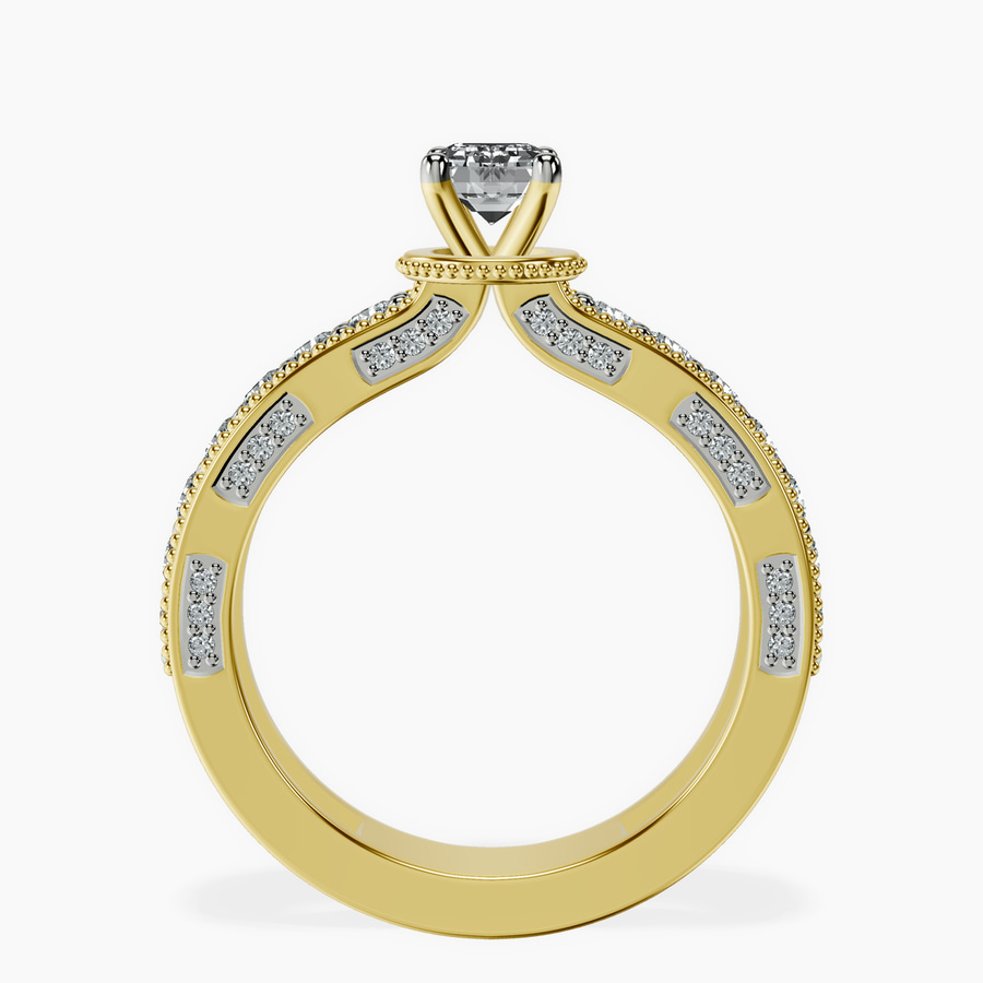 18kt Yellow Gold Regalia Milgrain Lab Diamond Ring side right image one