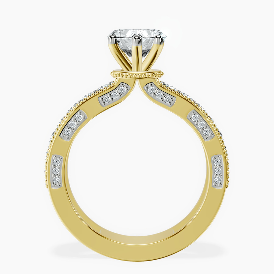 18kt Yellow Gold Regalia Milgrain Lab Diamond Ring side right image one