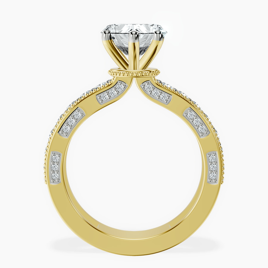 18ct Yellow Gold Regalia Milgrain Lab Diamond Ring side right image one