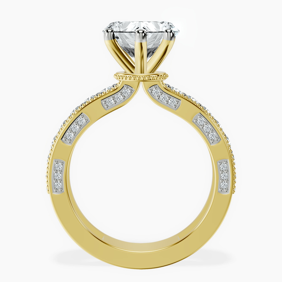 10kt Yellow Gold Regalia Milgrain Lab Diamond Ring side right image one