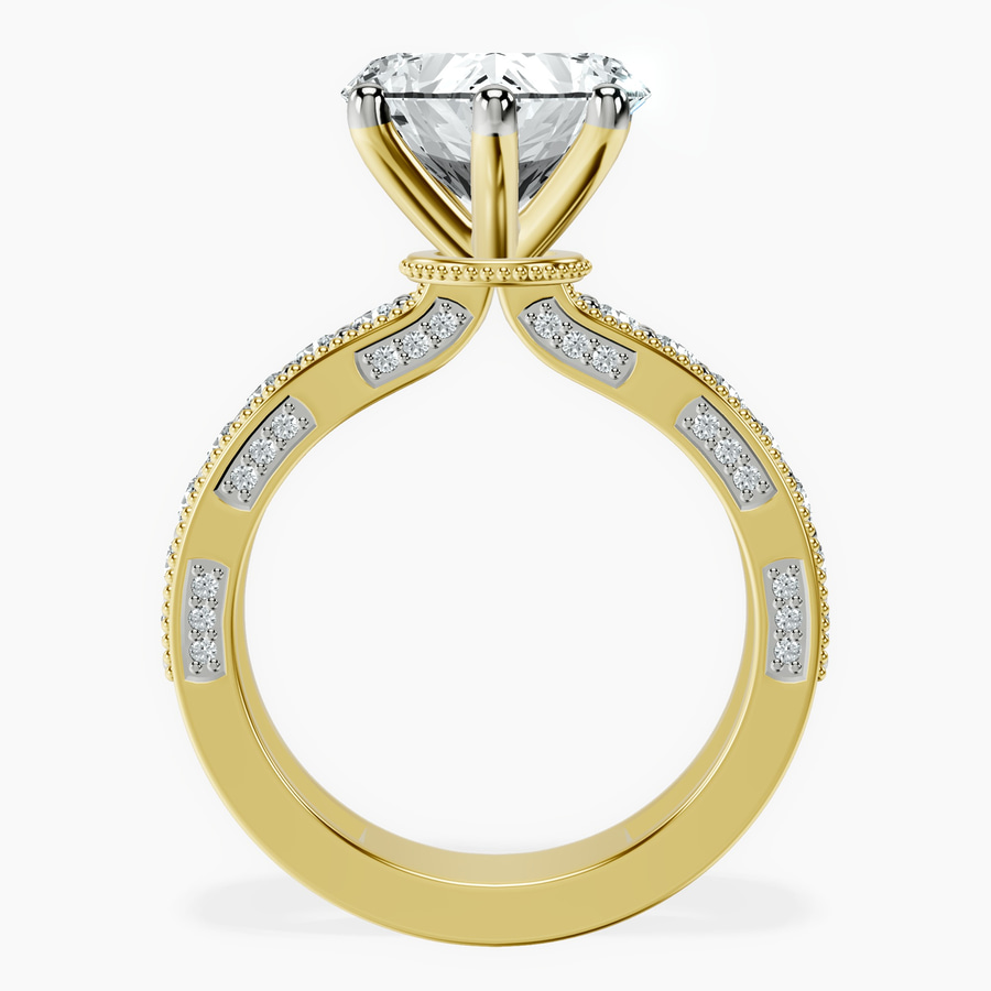 18kt Yellow Gold Regalia Milgrain Lab Diamond Ring side right image one