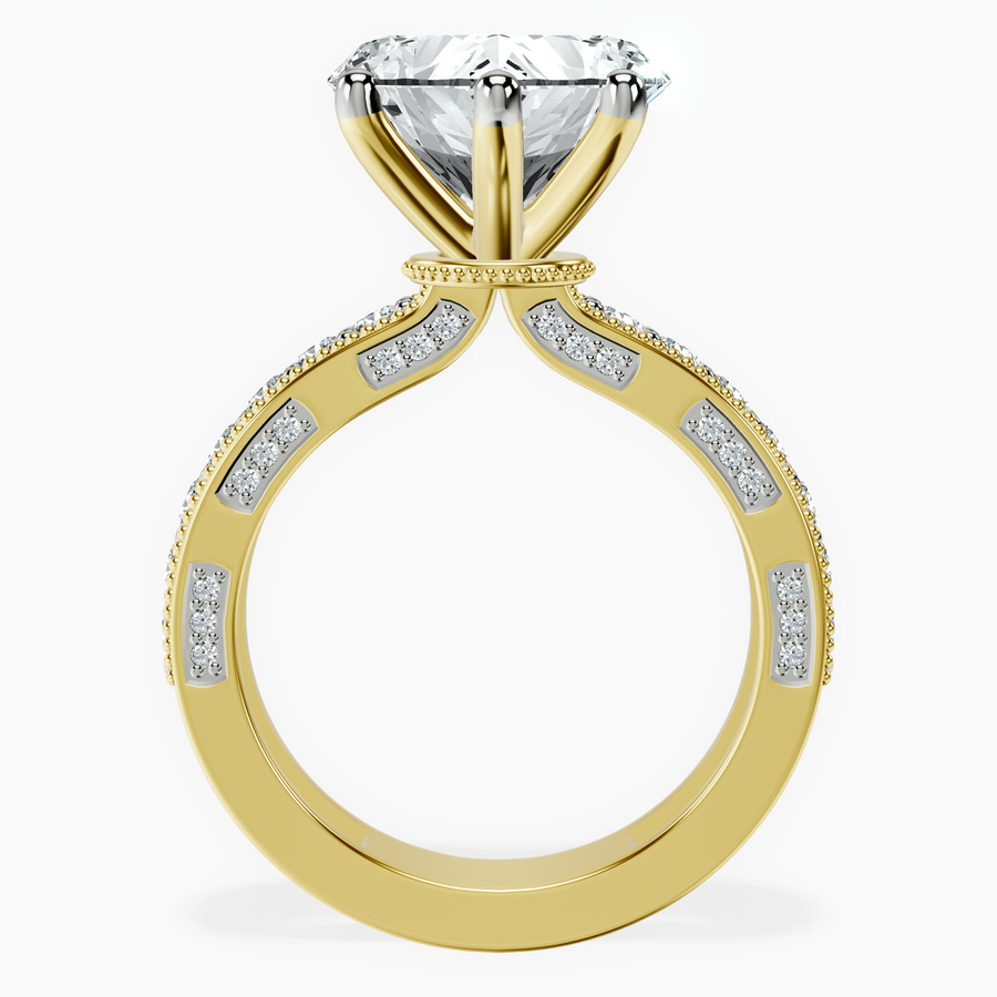 10kt Yellow Gold Regalia Milgrain Lab Diamond Ring side right image one