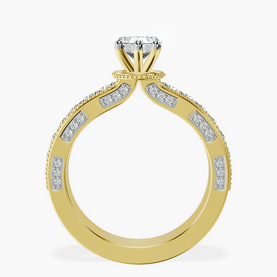14kt Yellow Gold Regalia Milgrain Lab Diamond Ring side right image one