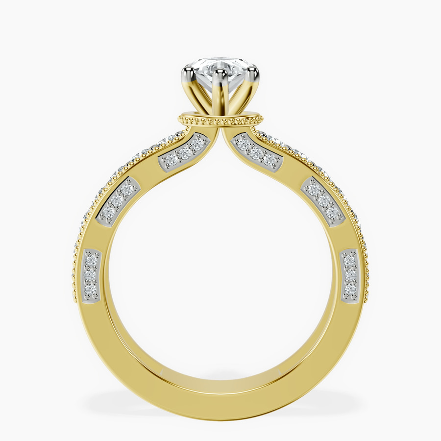 18kt Yellow Gold Regalia Milgrain Lab Diamond Ring side right image one