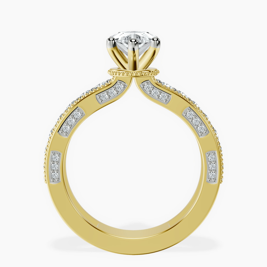 9ct Yellow Gold Regalia Milgrain Lab Diamond Ring side right image one