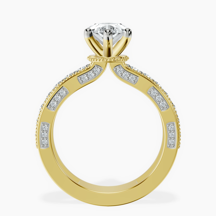 18kt Yellow Gold Regalia Milgrain Lab Diamond Ring side right image one
