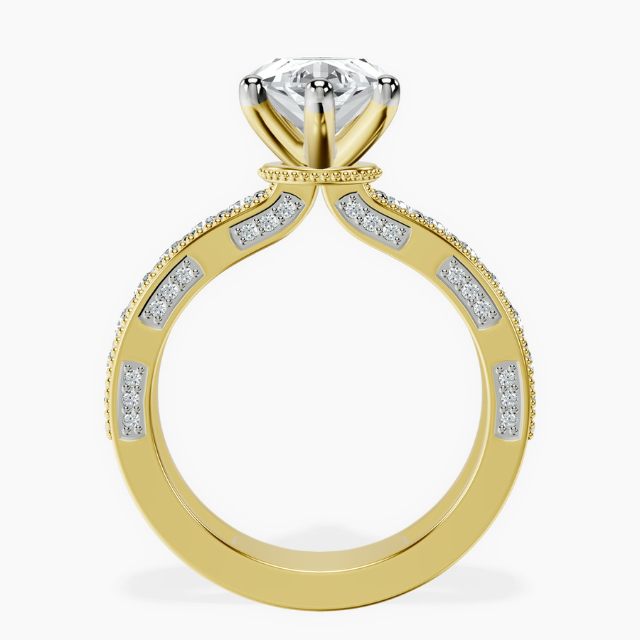 18kt Yellow Gold Regalia Milgrain Lab Diamond Ring side right image one