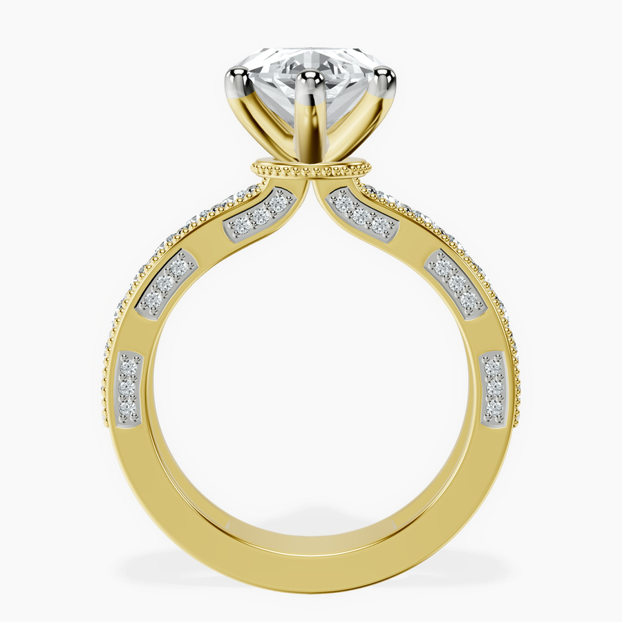 18kt Yellow Gold Regalia Milgrain Lab Diamond Ring side right image one