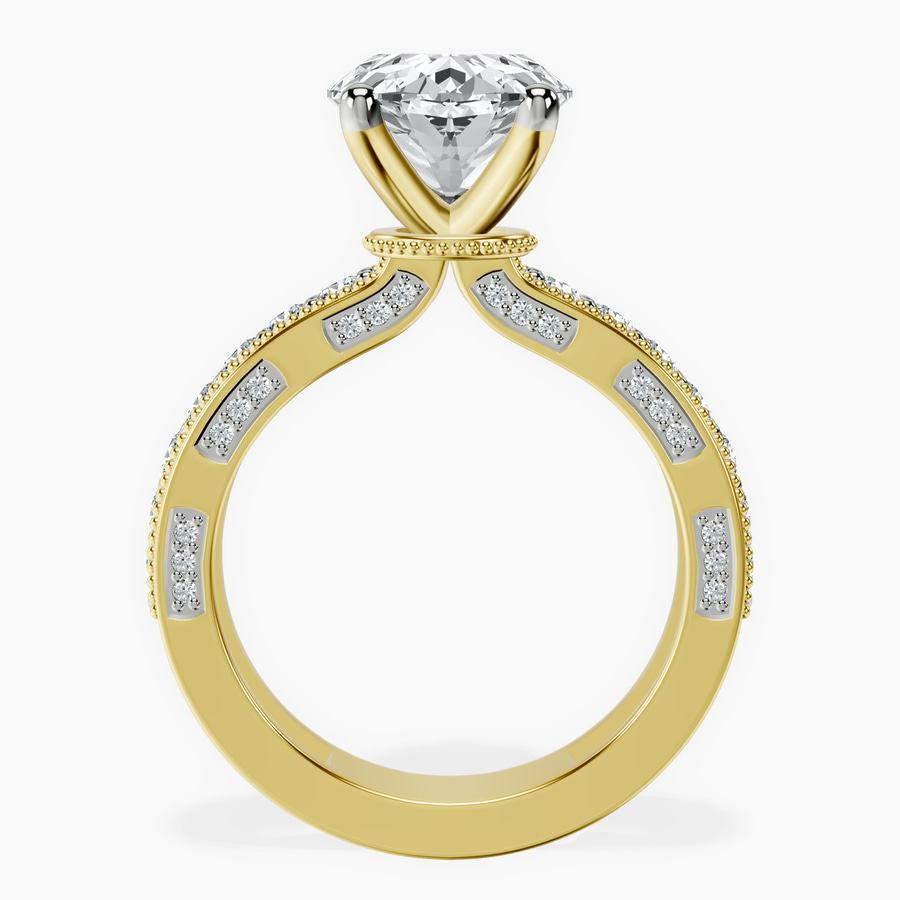 18kt Yellow Gold Regalia Milgrain Lab Diamond Ring side right image one